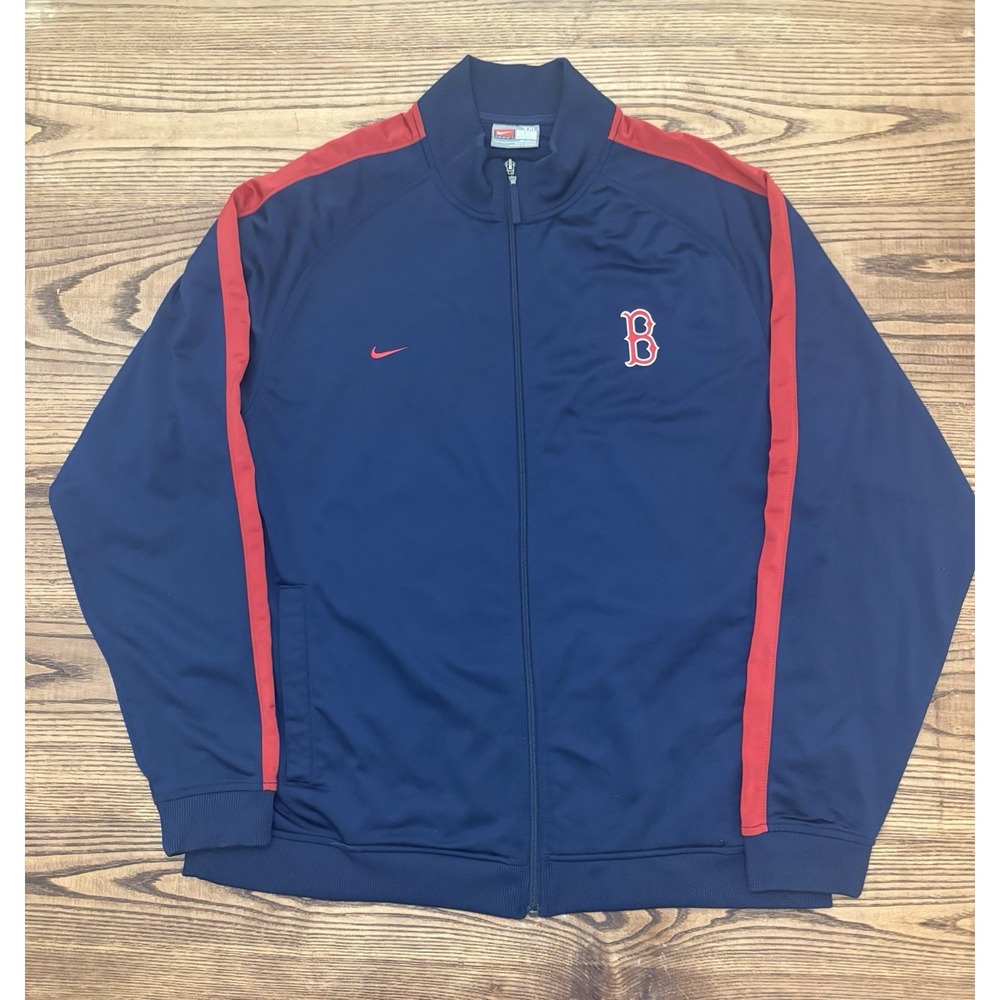 Vintage Y2K Nike Team Men's 2XL Boston Red Sox Genuine Merchandise Track‎ Jacket